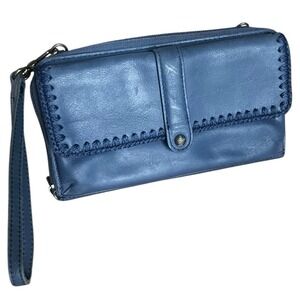 The Sak Wallet Wristlet Womens Blue Sequoia Double Zip Organizer